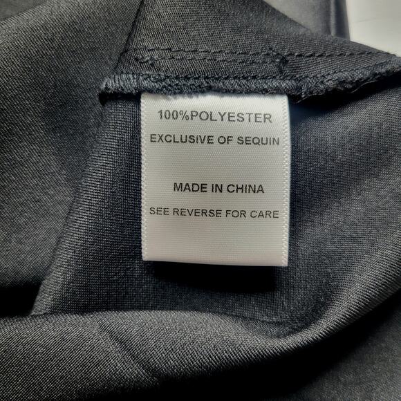 Lucy Paris Marnie Sequin Bow Detail Maxi Dress Gown Black Silver V Neck Small - Picture 9 of 10